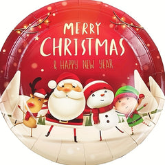 48pcs Christmas Dinnerware Set - Plates & Napkins for Party Supplies