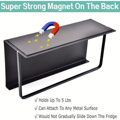 Magnetic Condiment Rack Spice Bottle Organizer with 4 Hooks