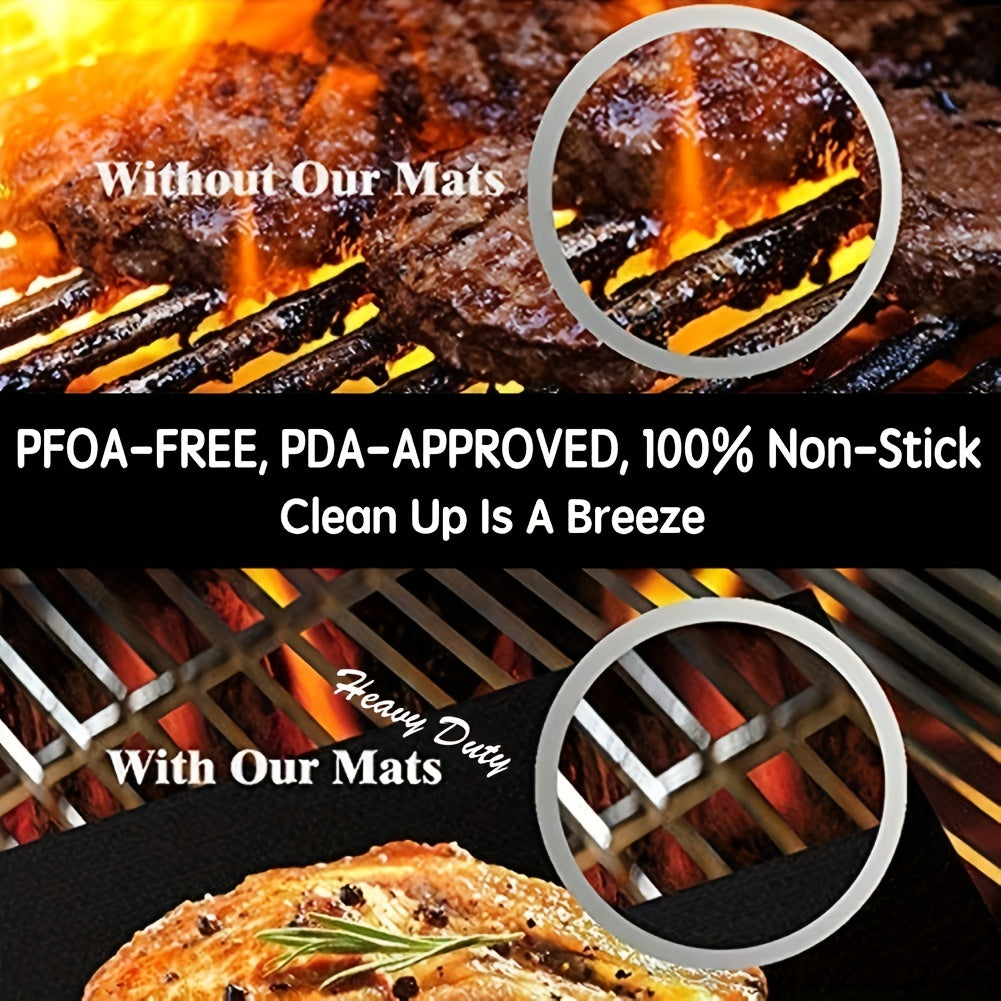 2pcs BBQ Barbecue Mat Set Non Stick High Temperature Resistant