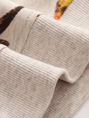 Boys Dino Print Sweatshirt Stretch Fabric