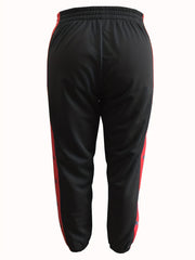 Colorblock Stripe Print Button Elastic Pants