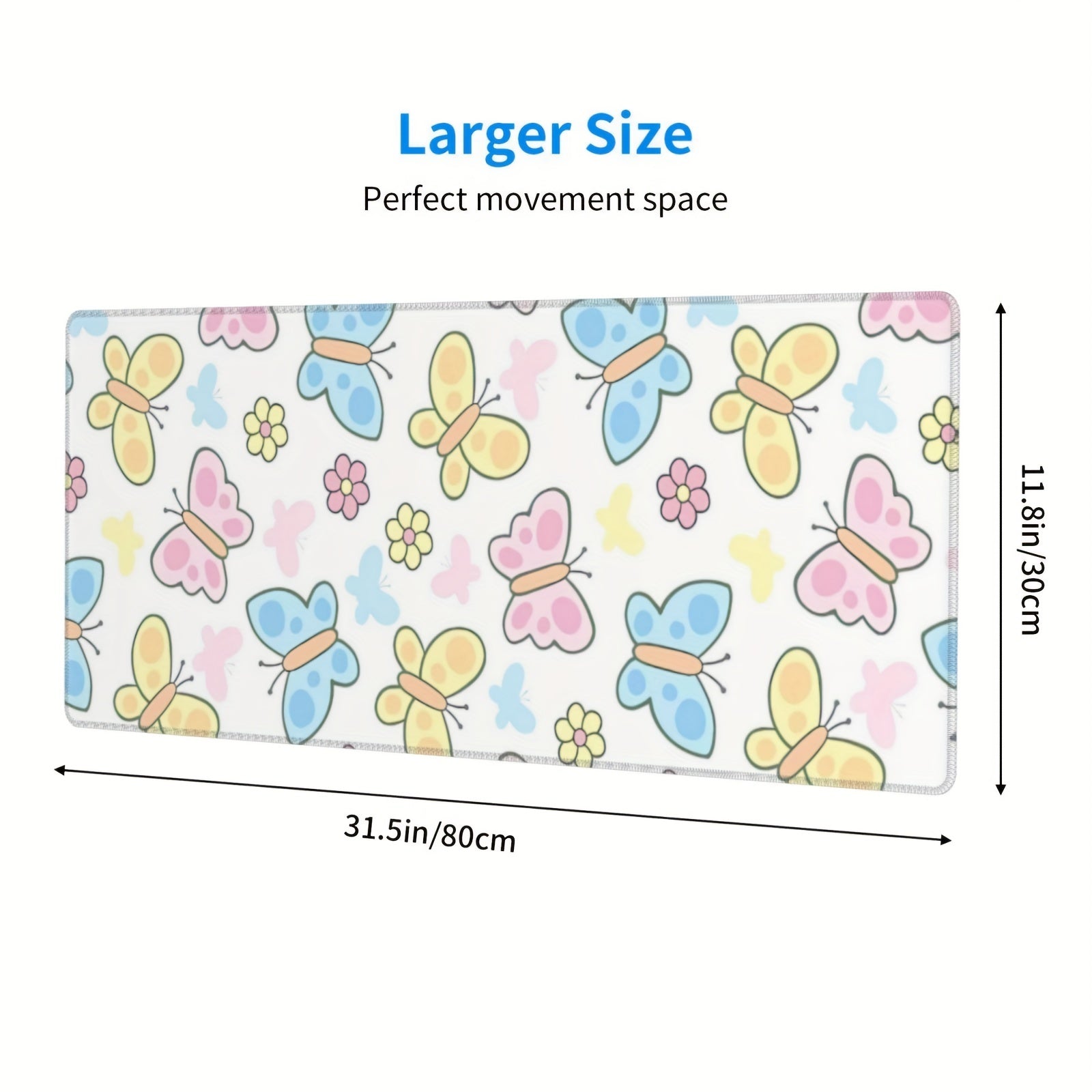 Butterfly Gaming Mouse Pad 80x30cm Waterproof Keyboard Mouse Mat Desk Pad
