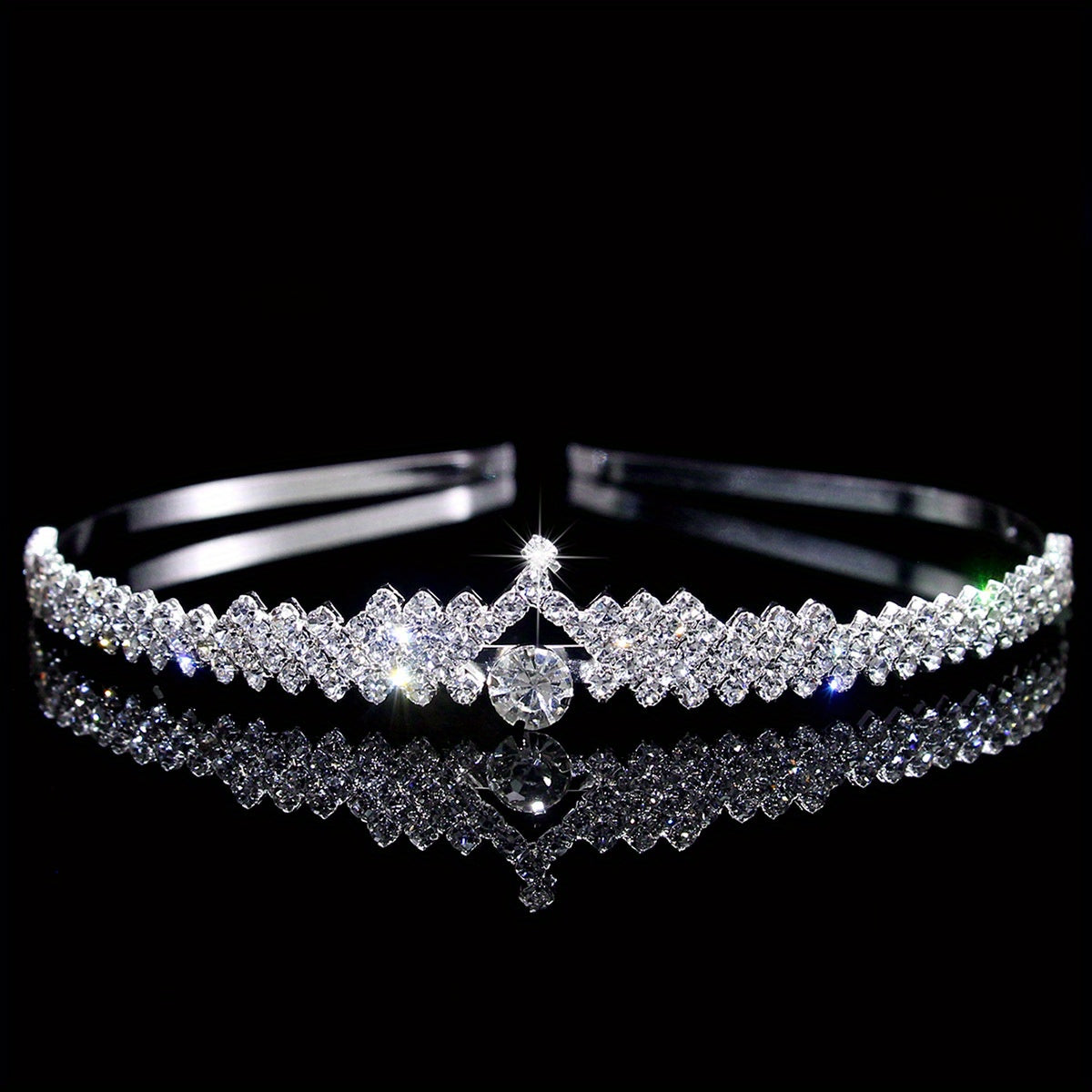 Rhinestone Headband Queen Crown Tiara Bridal Hair Accessories