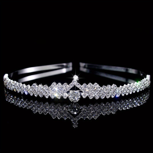 Rhinestone Headband Queen Crown Tiara Bridal Hair Accessories