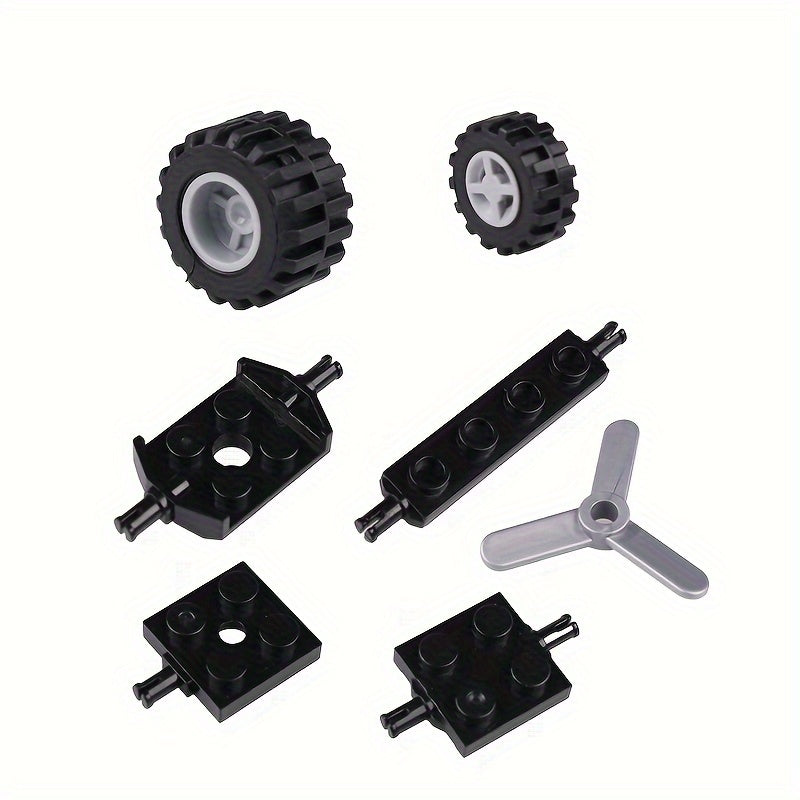 MOC Car Tire Wheel Hub Bearing Single Axis Truck Tire Wind Engine Propeller Toy