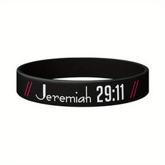 Inspirational Bible Bracelets Stretch Silicone Wristbands for Sports and Faith