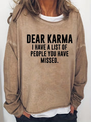 Letter Print Crew Neck Sweatshirt for Women
