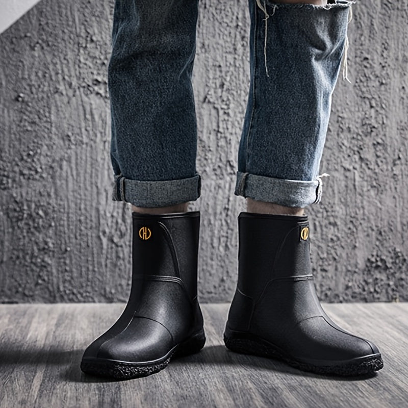 Men's Knee High Rain Boots Waterproof Non Slip Outdoor Work Fishing
