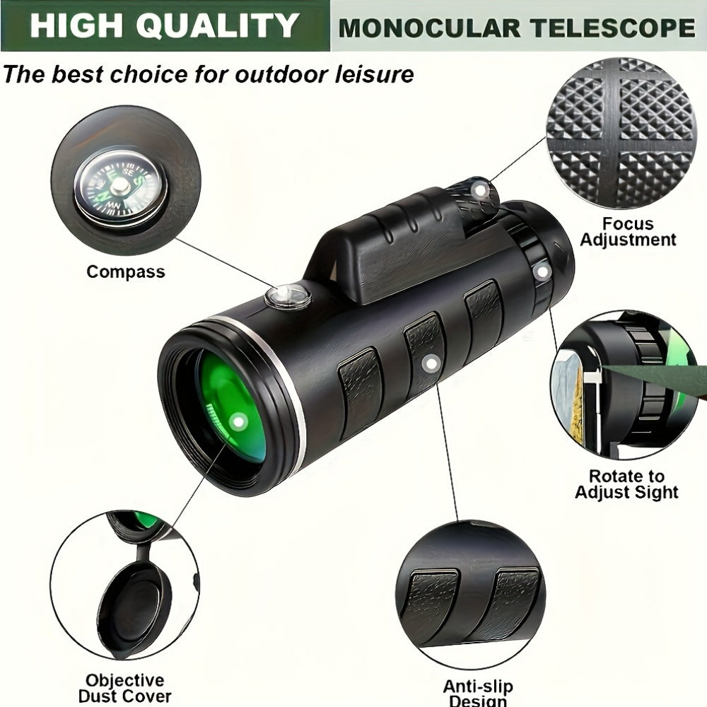 Portable HD Monocular Telescope 10X Magnification Outdoor Travel Camping