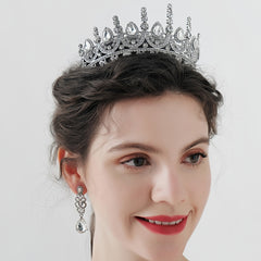 Rhinestone Earrings Crown Set Wedding Dinner Accessories