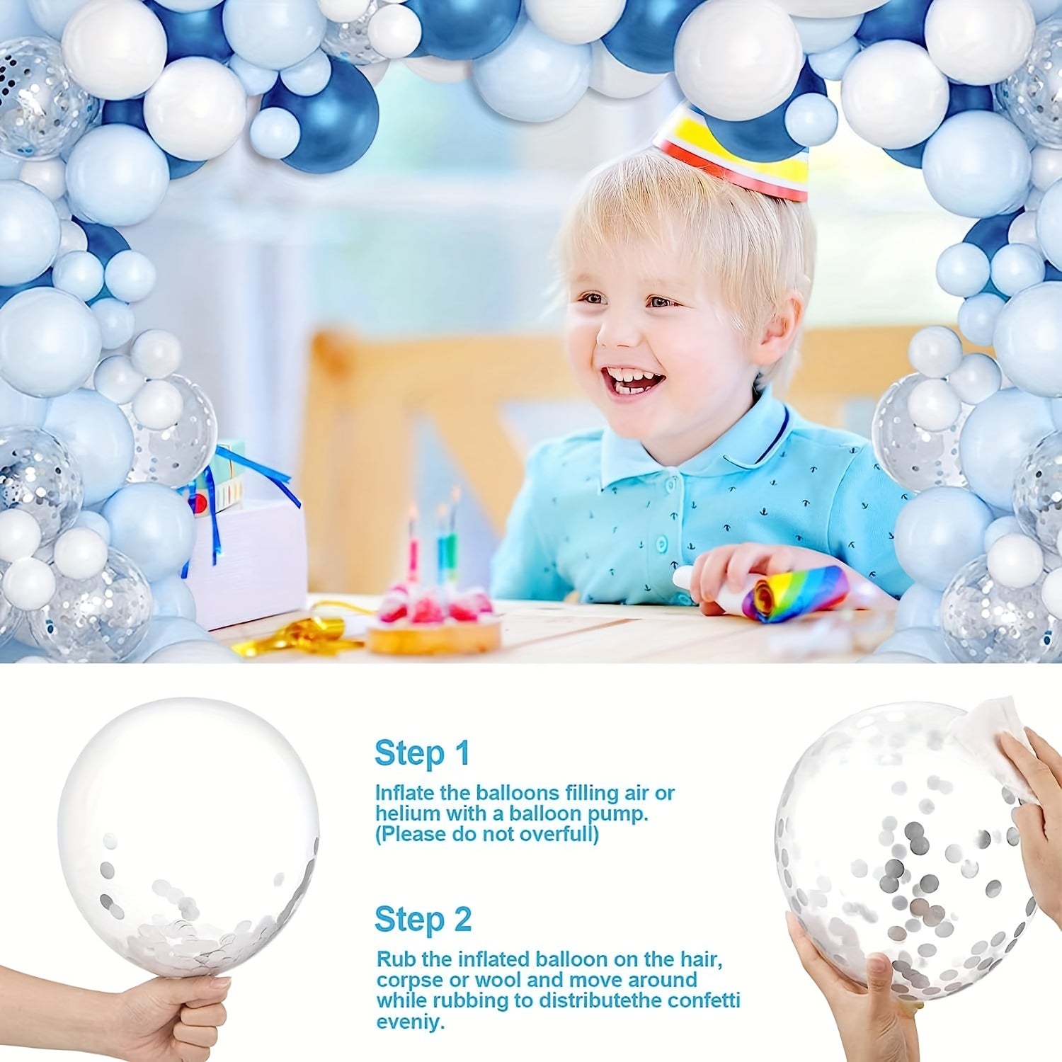 102pcs Balloons Arch Garland Kit Metallic Light Confetti Silvery Latex Balloons