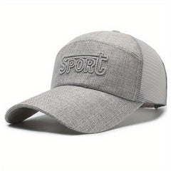 Men's Extended Brim Linen Net Baseball Cap