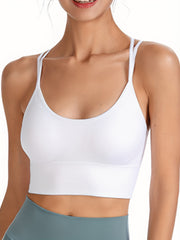 Sports Bra Women's Plus Seamless Criss Cross Back Fitness Running Bra
