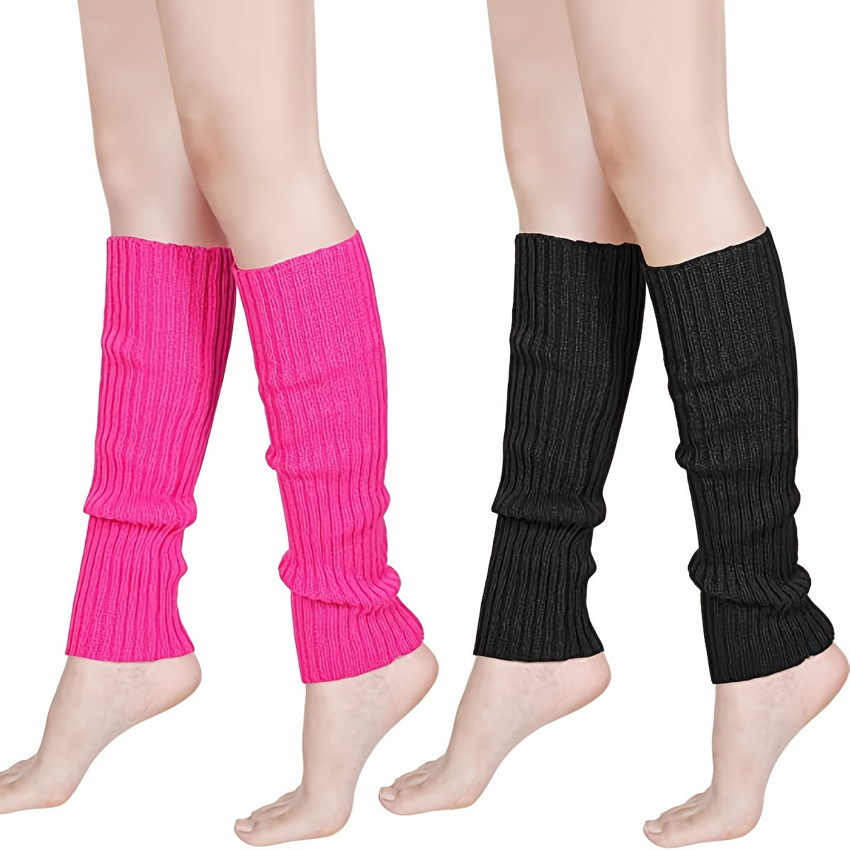 80s Neon Leg Warmers Knit Ribbed Leg Warmer Party Accessory