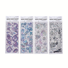2pcs Acidic Pet Stickers Neon Sweetheart DIY Material