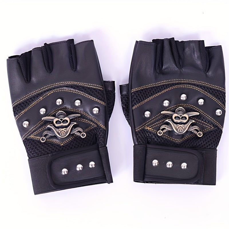 Half Finger Pirate Skull Outdoor Mountaineering Gloves