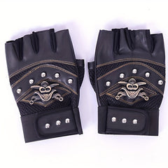 Half Finger Pirate Skull Outdoor Mountaineering Gloves