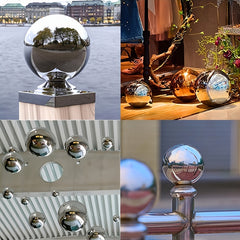 4pc Stainless Steel Garden Gazing Ball Mirror Polished Reflective G