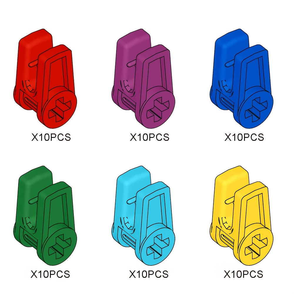 60pcs Plastic Building Block Line Clips with Cross Hole Clamp - Compatible