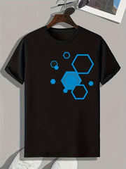 Geometric Pattern Print Men's Sports T-shirt