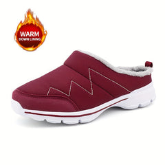 Women's Memory Foam Winter Mules Sneakers Waterproof Slippers