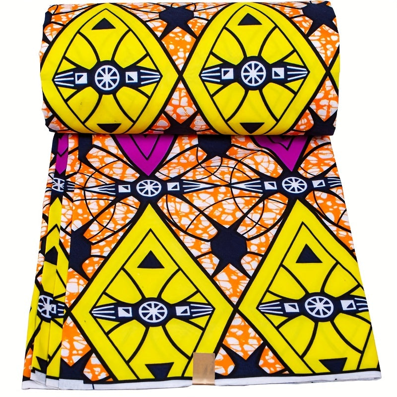African Ethnic Wax Fabric Double Sided Geometric Printing Polyester Fabric