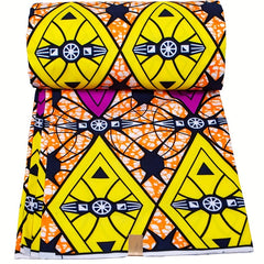 African Ethnic Wax Fabric Double Sided Geometric Printing Polyester Fabric