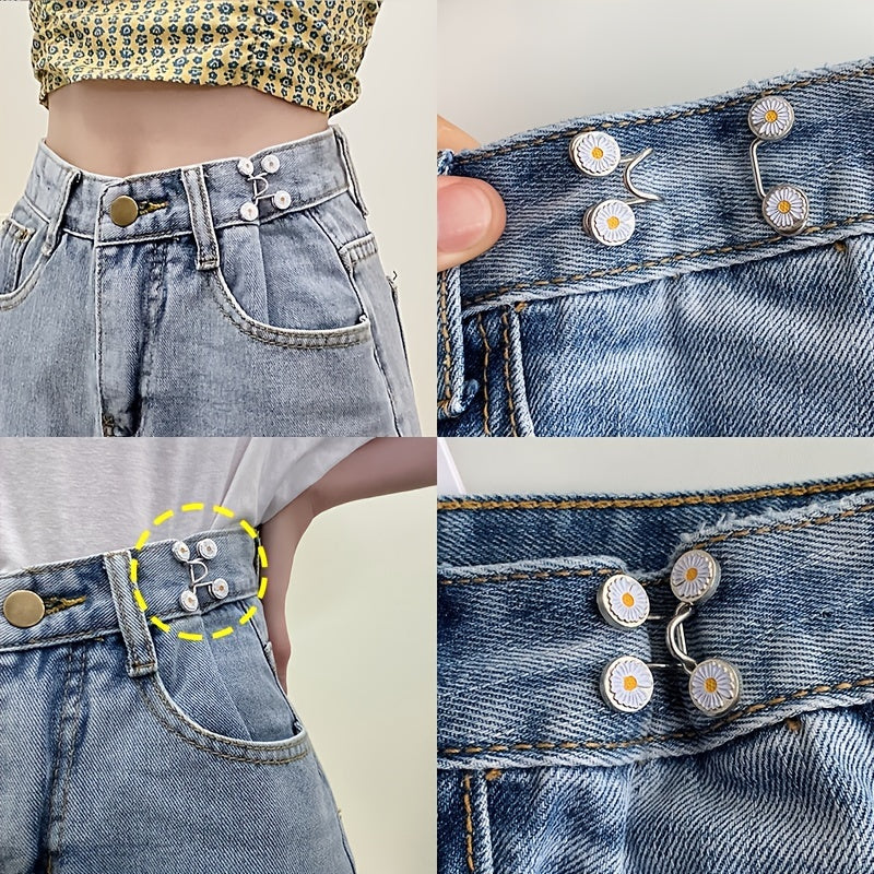 Daisy Pattern Safety Brooch Pin Buckle Minimalist Waist Tightener