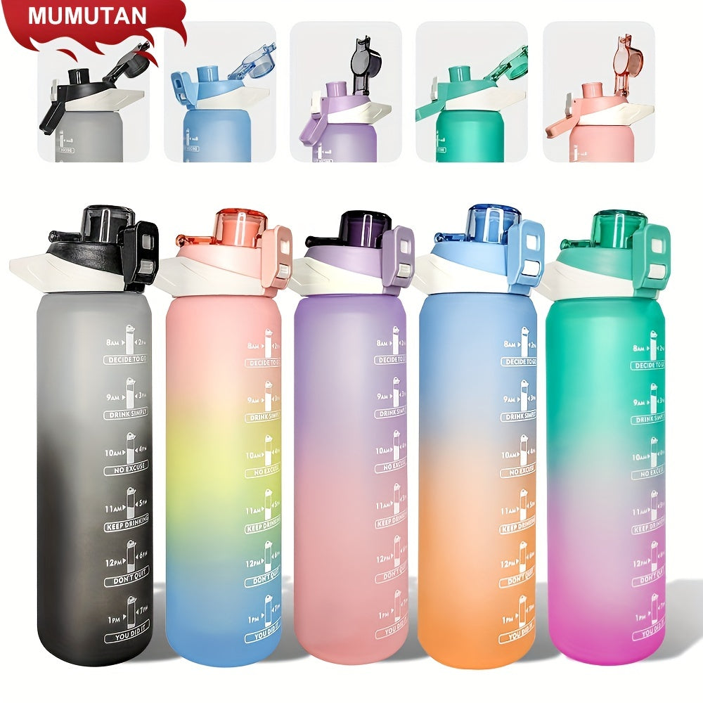 32oz Leakproof Tritran BPA Water Bottle with Time Marker