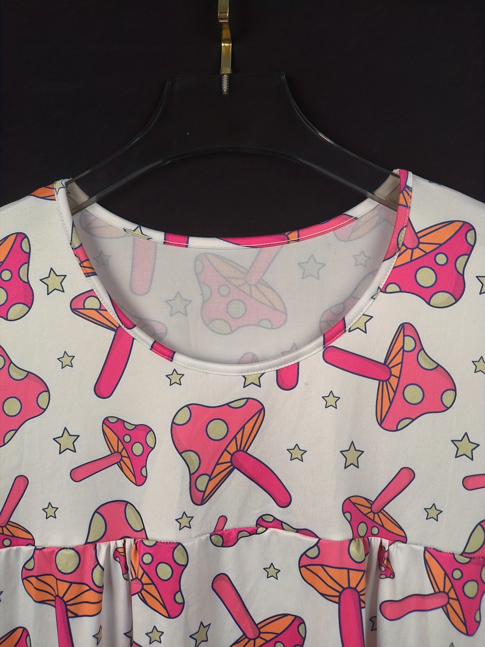 Mushroom & Star Print Loungewear Dress