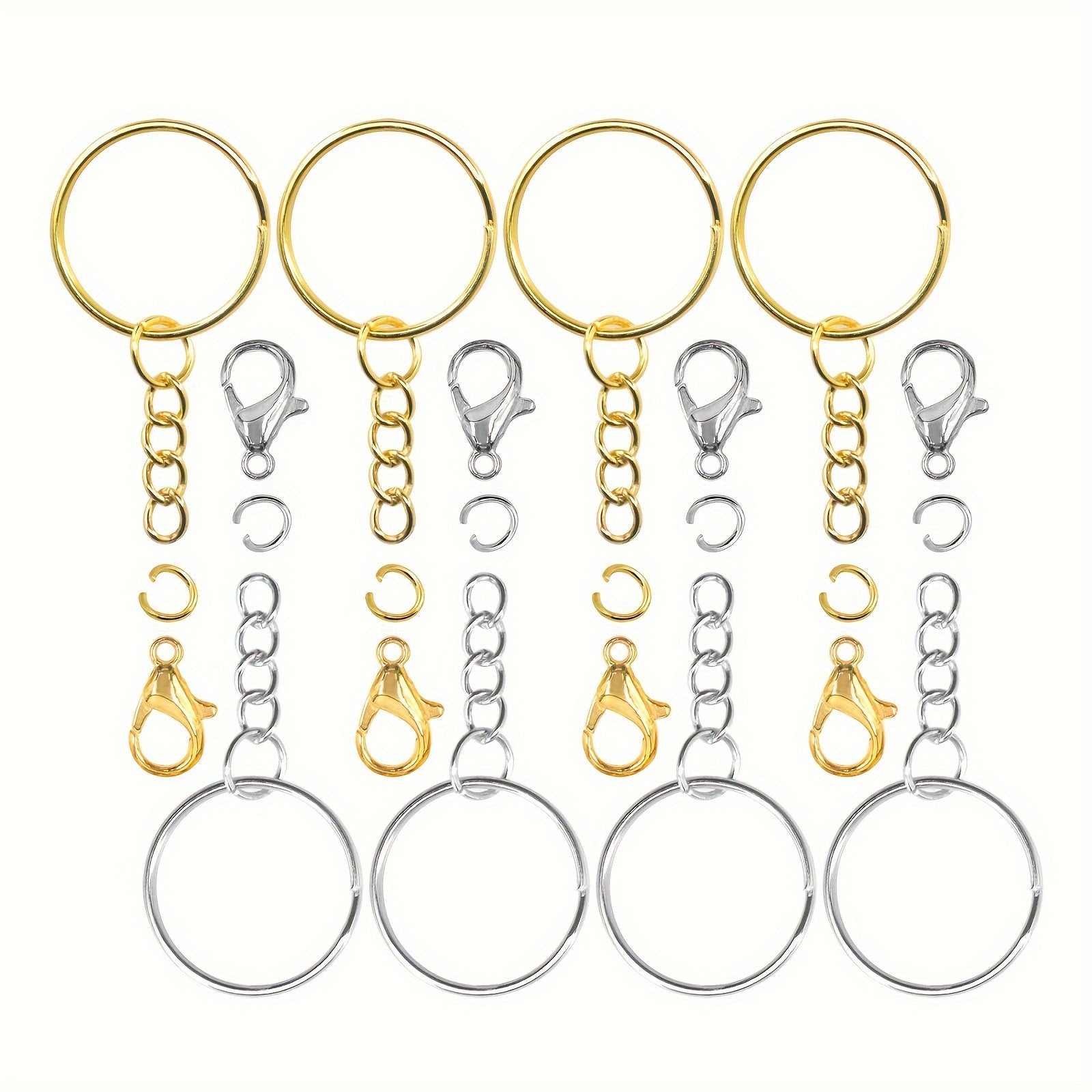 60PCS Key Rings Keychain with Lobster Clasps for DIY Crafts Jewelry Making
