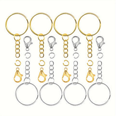 60PCS Key Rings Keychain with Lobster Clasps for DIY Crafts Jewelry Making