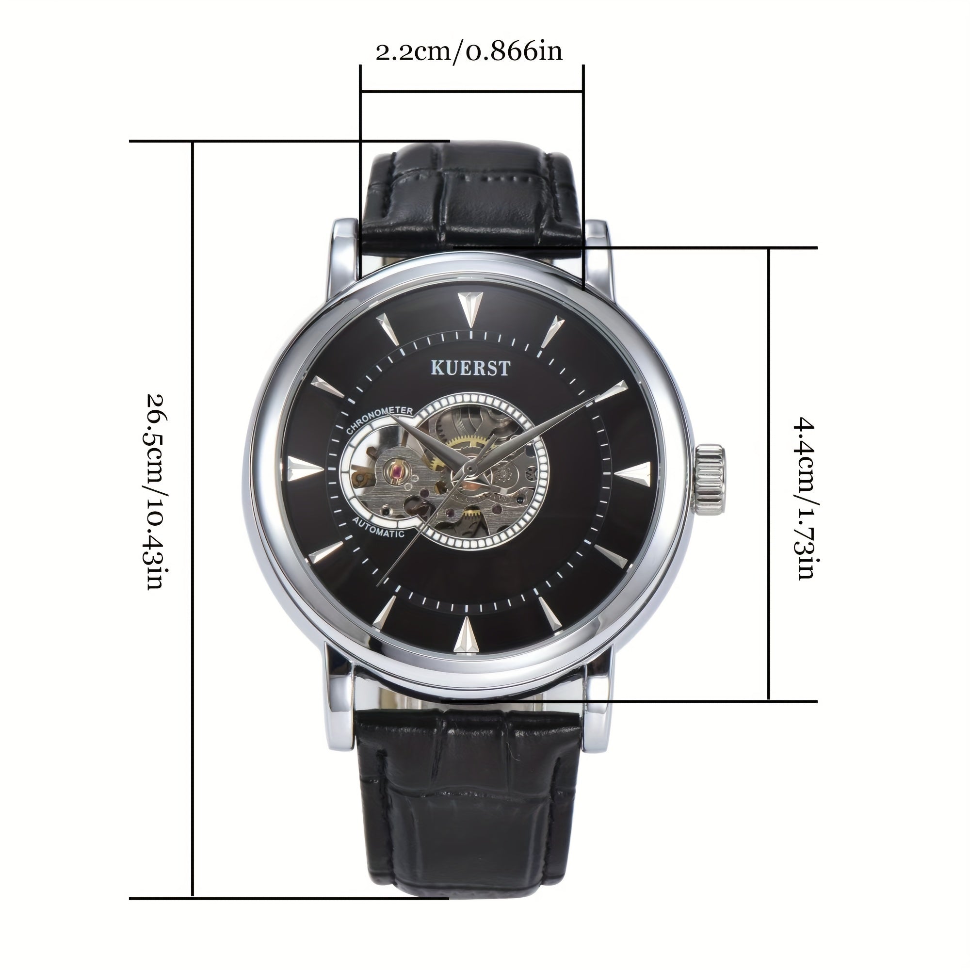 KUERST Teenager Watch Automatic Mechanical Hollow Waterproof Watch