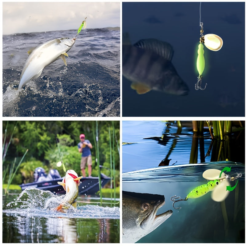 Luminous Rotating Sequin Bait Insect Shaped for Bass Trout Seawater Fresh
