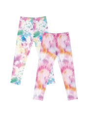 2pcs Girls Tie Dye Stretch Leggings Athletic Slim Yoga Pants Kids Clothes
