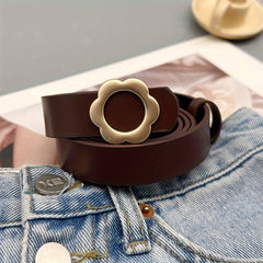 Flower Shaped Buckle Belt Girls Boys Pants Jeans Decorative Accessory