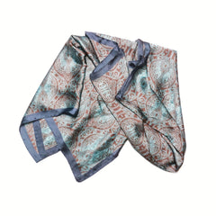 Vintage Paisley Satin Scarf Classic Print Shawl Casual Windproof Head Wrap