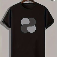 Geometric Pattern Print Men's Comfy Sports T shirt Graphic Tee