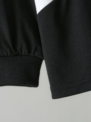 Boy's 2pcs Block Sweatshirt & Drawstring Sweatpants Set for Spring Fall