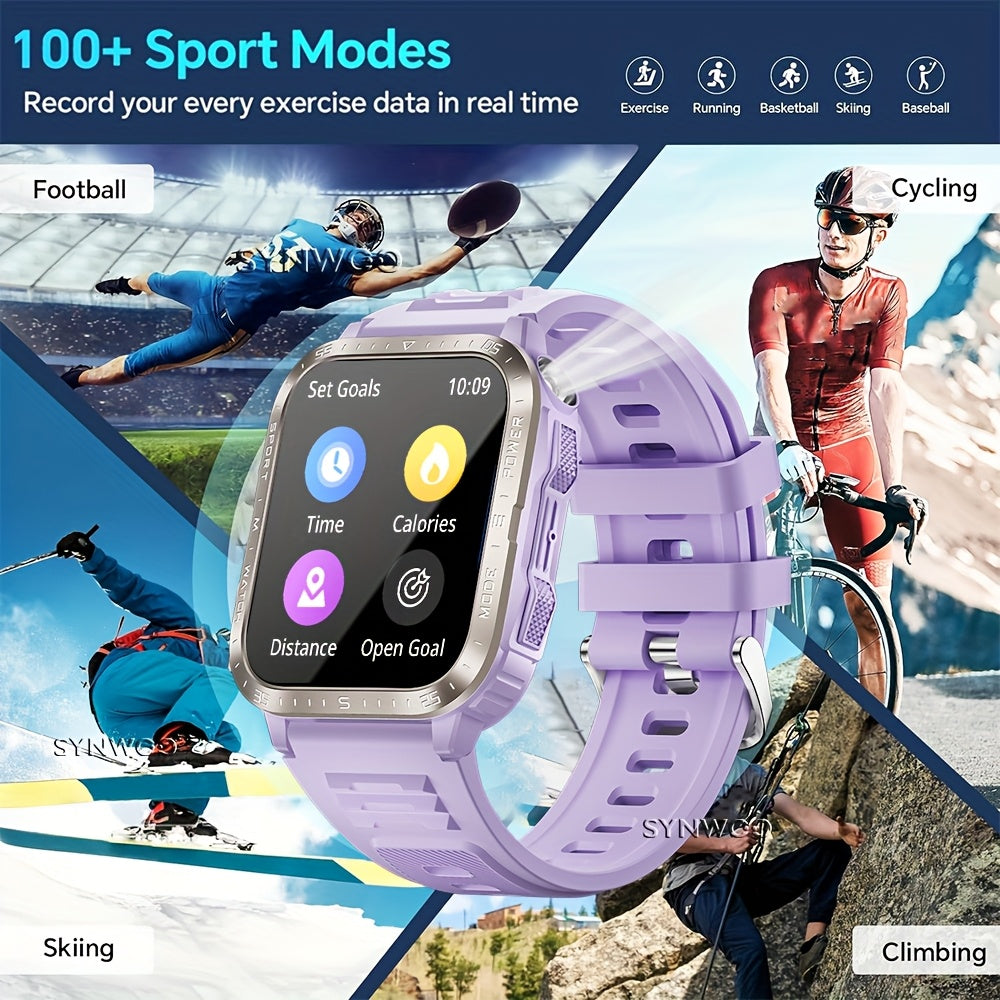 Synwoo Unisex Purple Smartwatch with LED Flashlight UV Light