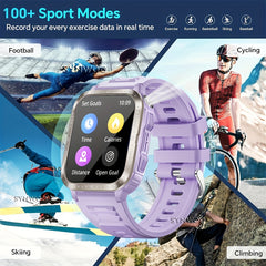 Synwoo Unisex Purple Smartwatch with LED Flashlight UV Light