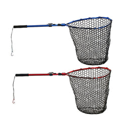 Lightweight 48in Aluminum Alloy Fishing Net with Foldable Handle and Silicone
