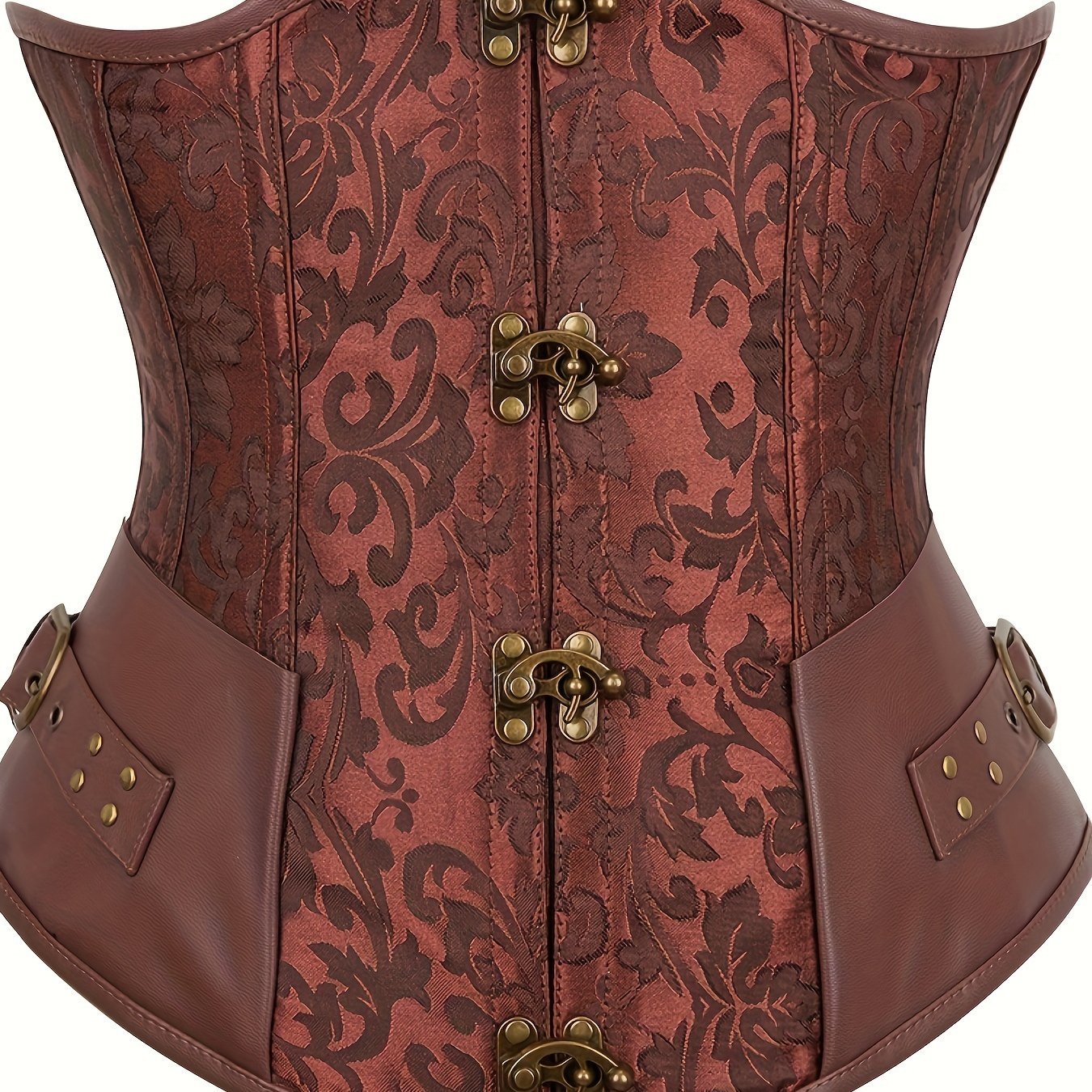 Gothic Strapless Corset Bustier Tummy Control Lace Up Jacquard Body Shaper