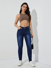 Dark Skinny High Rise Jeans Women's Denim Pants