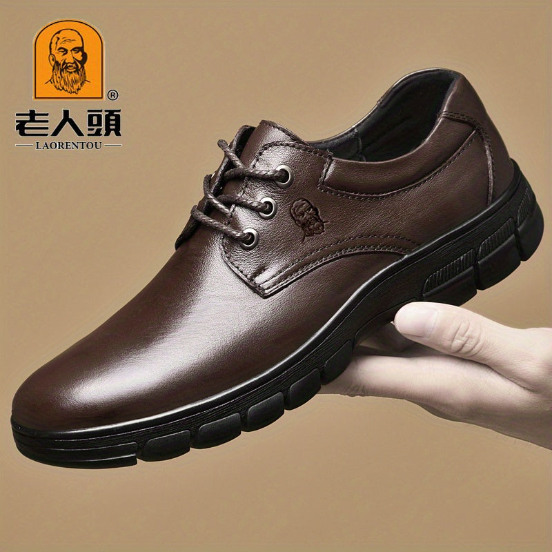 LAORENTOU Men's Leather Oxford Dress Shoes Wedding Business Party Banquet Office
