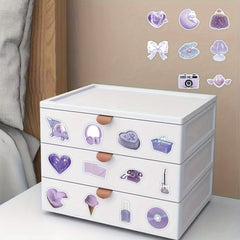51pcs Purple Series Graffiti Stickers for Laptop Helmet Desktop Water Cup