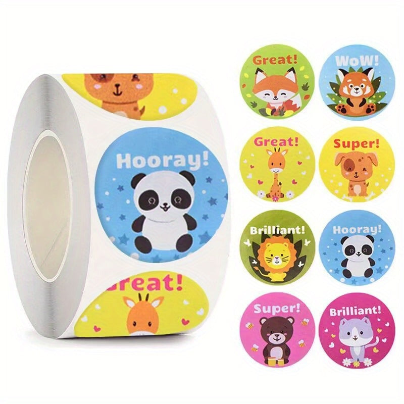 Animal Reward Stickers Adhesive Card Decorative Labels
