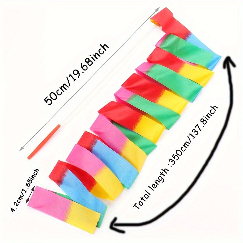 5pcs Gymnastics Ribbons Multicolor Streamers With Wand