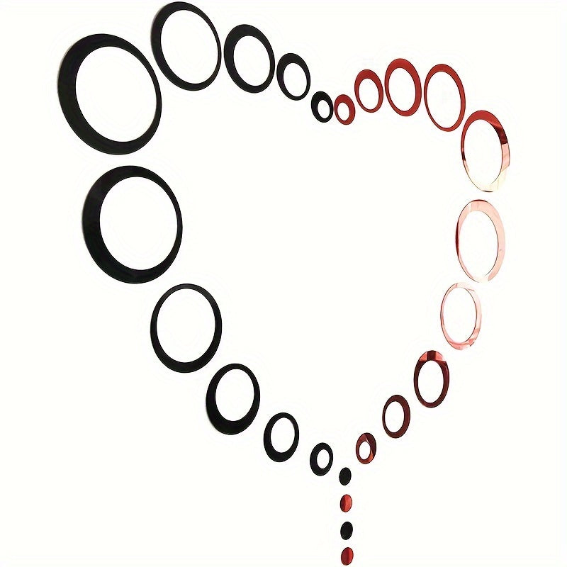 24pcs Acrylic Circular Mirror Wall Stickers - Modern Art Murals