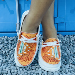 Sunflower Slip-On Women's Casual Flat Sneakers Outdoor Sports Shoes
